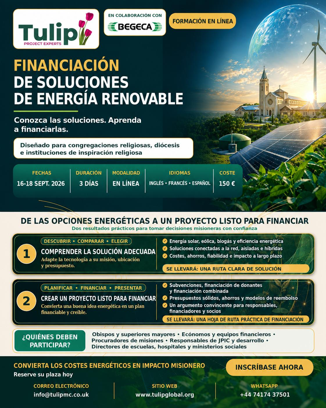 Financiación de soluciones de energía renovable — cartel de formación